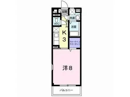 フリーデ373伊賀(1K/1階)の間取り写真