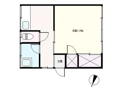 S1409R 長谷川ビル(1K/1階)の間取り写真