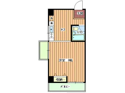 みなみ台コーポラス(1DK/5階)の間取り写真