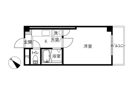 上田ビル(1K/2階)の間取り写真