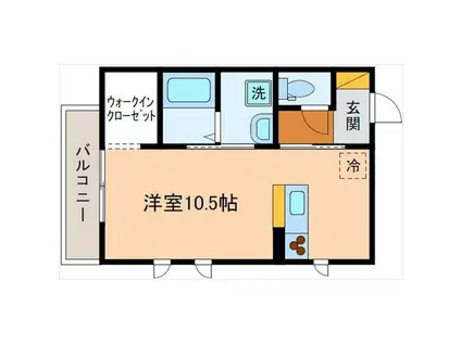 グランメゾン北安江(ワンルーム/2階)の間取り写真