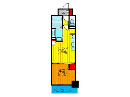PONTE CIELO(1LDK/10階)の間取り写真