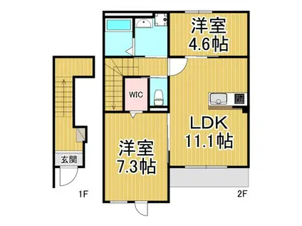 西宮市甲子園町アパート工事(2LDK/2階)の間取り写真