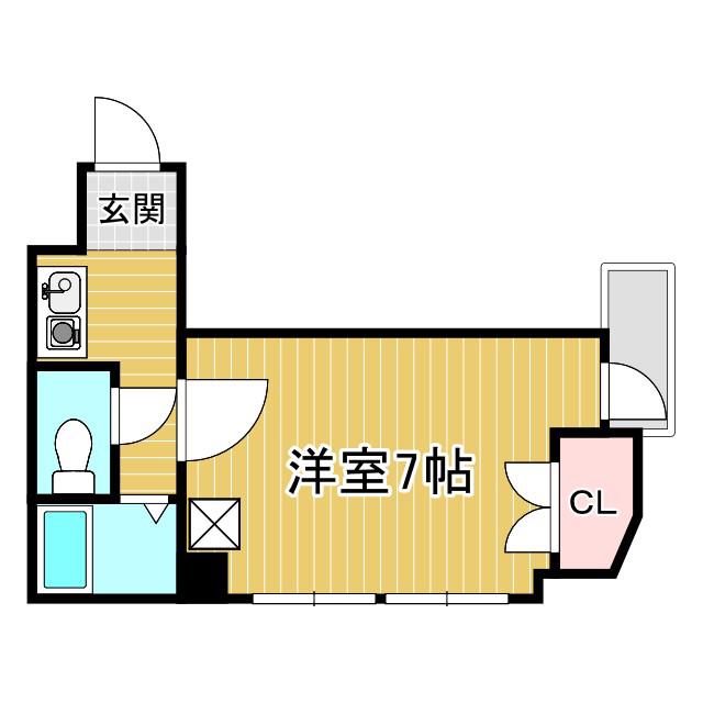 ベルフラワー御殿山(1K/4階)の間取り写真