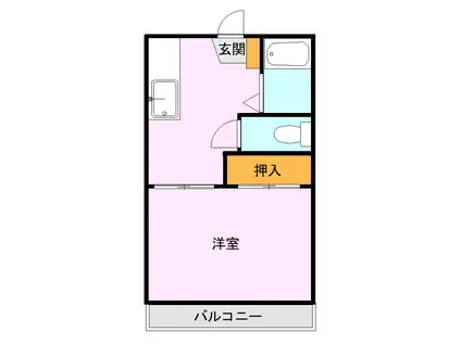 コーポ桜ヶ丘(1K/2階)の間取り写真