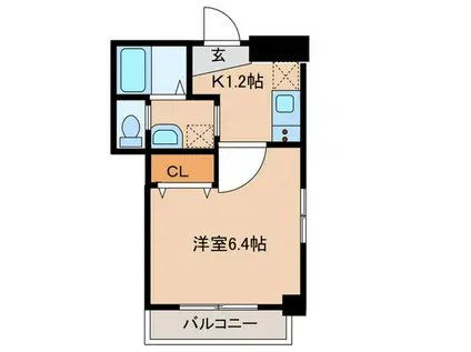 ハマサンビル(1K/4階)の間取り写真