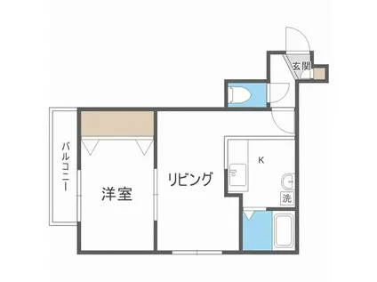 CASALAGO(1DK/2階)の間取り写真