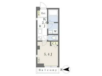 ATラフィーネ(1K/5階)の間取り写真