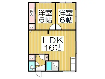 BELLA COURT(2LDK/2階)の間取り写真