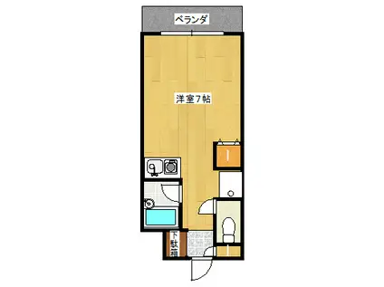 TA・KEビルちくし野 403号(ワンルーム/4階)の間取り写真