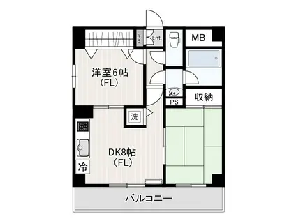 宮崎台コートパレス(2DK/4階)の間取り写真