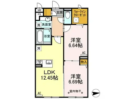 MIWASTAGE(2LDK/1階)の間取り写真