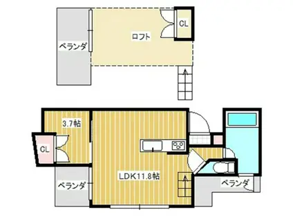 アバンセ天久(1LDK/5階)の間取り写真