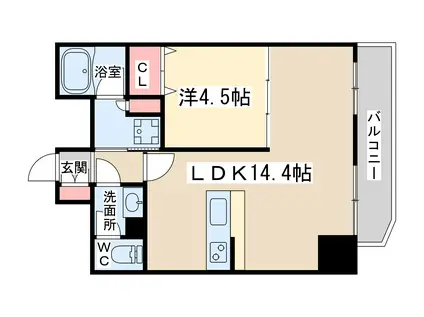 セレニテ梅田北プレミアム(1LDK/11階)の間取り写真