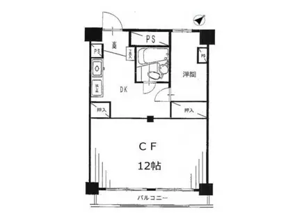 越前堀永谷マンション(1LDK/11階)の間取り写真