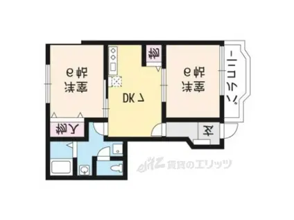 サニーヴィラ弐番館(2DK/1階)の間取り写真