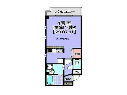 金太郎ヒルズ27 203(1K/5階)の間取り写真