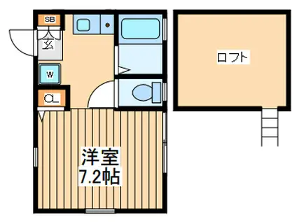 ジーエーヒルズ和田町(ワンルーム/2階)の間取り写真
