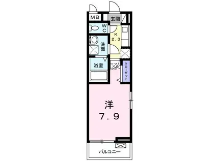 サンクレスト(1K/3階)の間取り写真