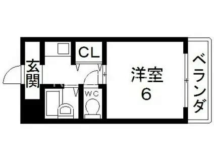 パークアベニュー(1K/4階)の間取り写真