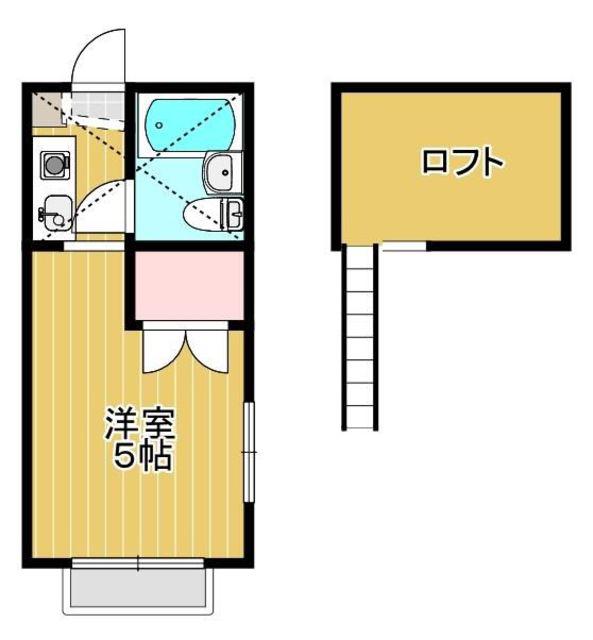 ウエストヴュー(1K/2階)の間取り写真