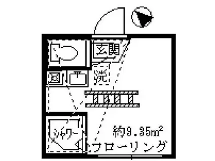 フェリスアース(ワンルーム/2階)の間取り写真