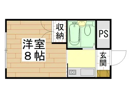 プリエール光陽(1K/1階)の間取り写真