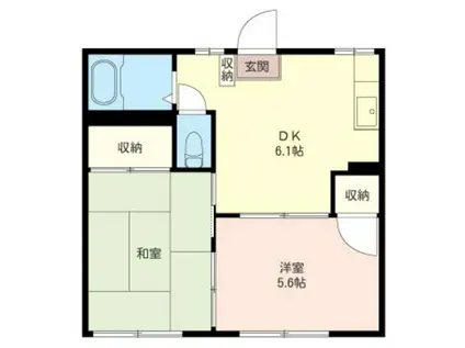 八幡タウンA(2DK/2階)の間取り写真