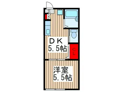 コンフォート・ワラビ(1DK/2階)の間取り写真