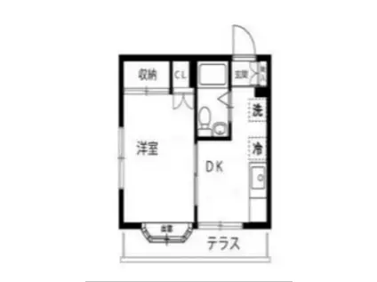 カシータ・デル・ソル(1DK/1階)の間取り写真