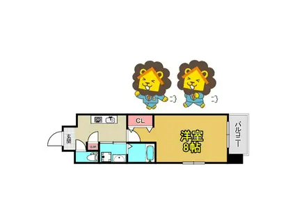 東洋プラザ都島南(1K/8階)の間取り写真