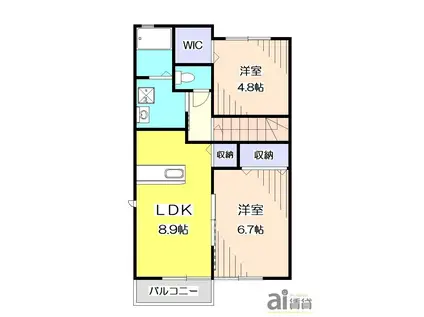 コンフォートブルーニN棟(2LDK/2階)の間取り写真