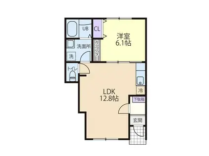 LA FRAISE 大津(1LDK/1階)の間取り写真