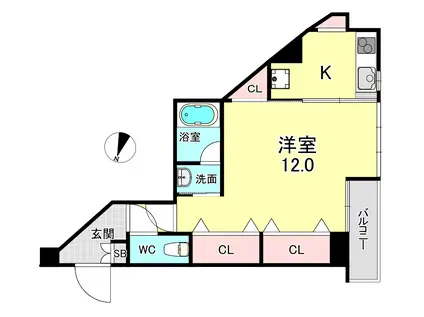STUDIOAPT.WOODHOUSE(1K/4階)の間取り写真