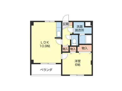 ラ・アンドリーナ(1LDK/1階)の間取り写真