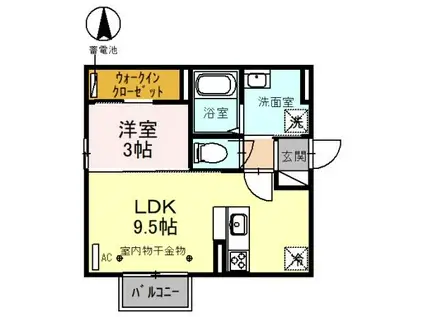 CASA HERMANA(1LDK/1階)の間取り写真