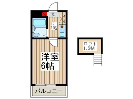 シティパレス上尾2(1K/1階)の間取り写真