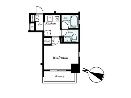 スカイコート初台(1K/12階)の間取り写真