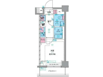 GENOVIAお花茶屋IISKYGARDEN(1K/6階)の間取り写真