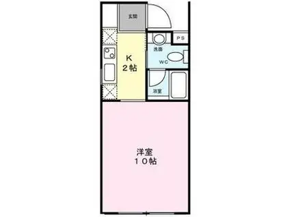 FULL HOUSE(1K/3階)の間取り写真