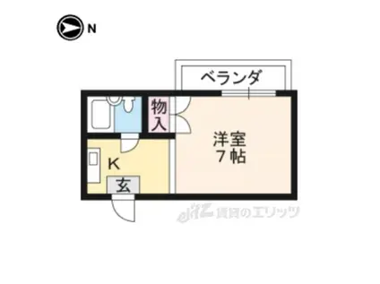 グランタック竜安寺(ワンルーム/2階)の間取り写真