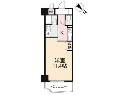 TADコンフォート瀬戸大橋(1K/2階)の間取り写真