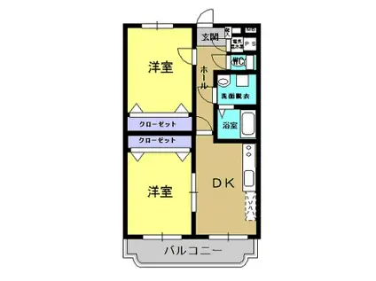 ユーミー新栄(2DK/4階)の間取り写真