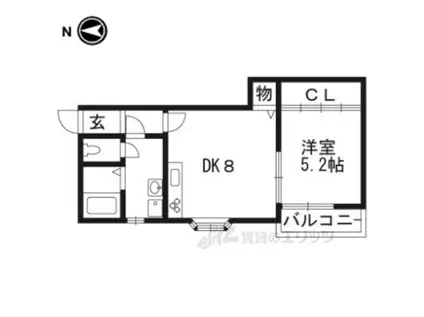 1SAM(1DK/1階)の間取り写真