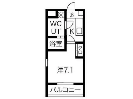 ACRO YASHIRODAI(1K/1階)の間取り写真