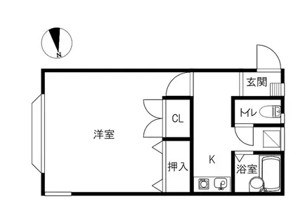 シー・ナッツI(1K/1階)の間取り写真