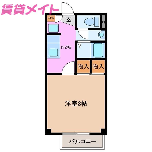 クレール(1K/1階)の間取り写真