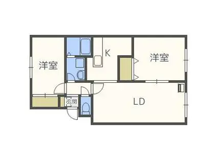 マリノス24(2LDK/1階)の間取り写真