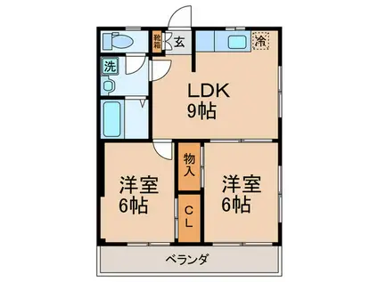 サンハイツ大塩(2LDK/3階)の間取り写真