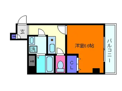 ラムール六甲山ノ手(1K/1階)の間取り写真